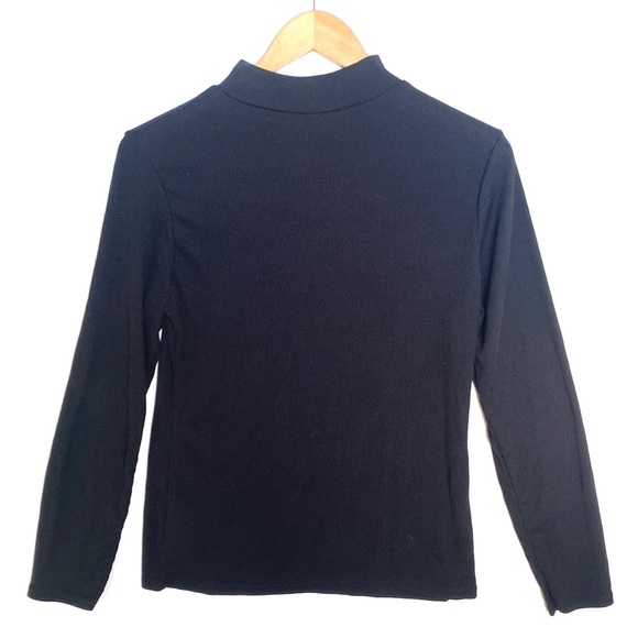 (A4) Boohoo Ribbed Turtleneck Top, Black,  Size 10, NWT - Picture 6 of 9